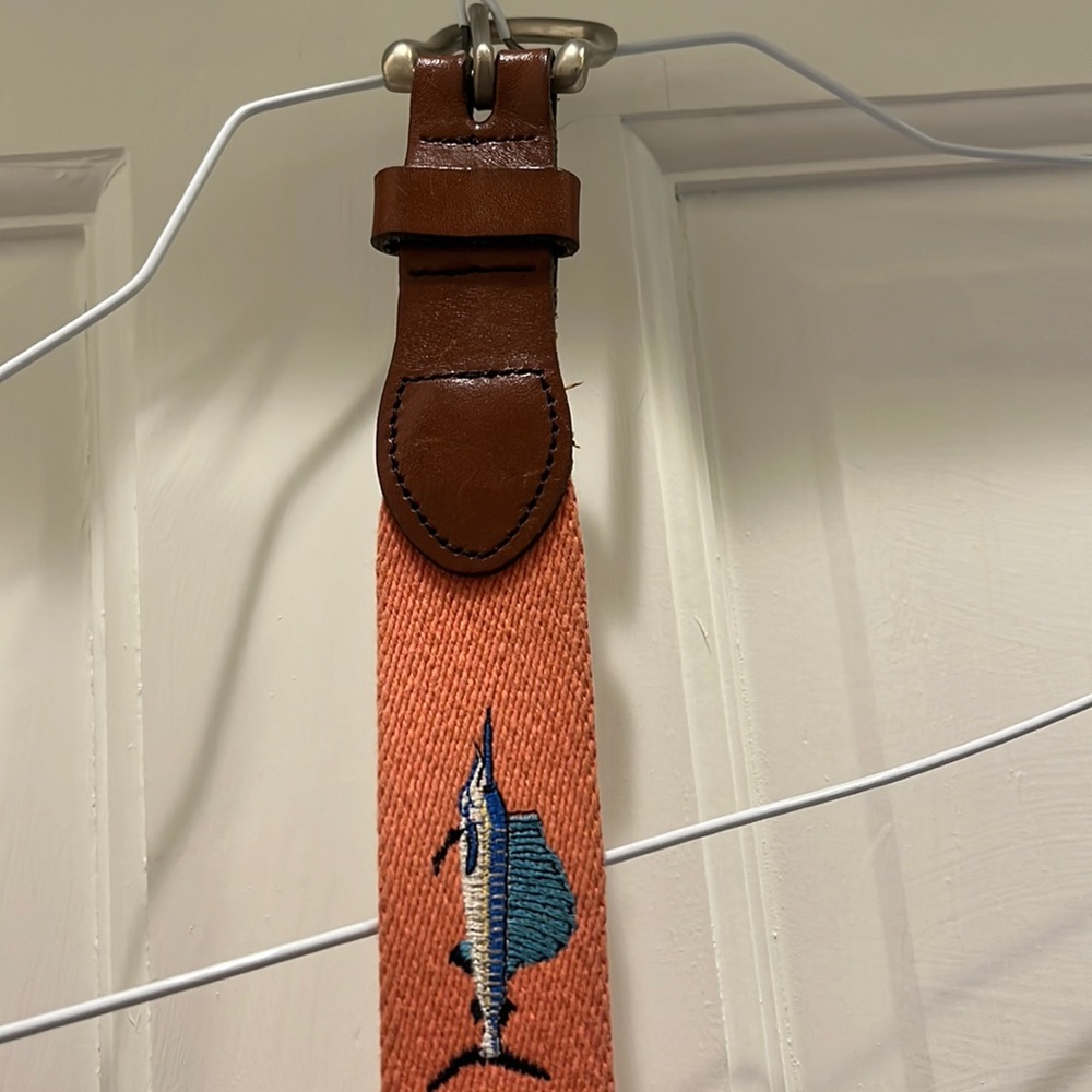 Leather belt fish logo